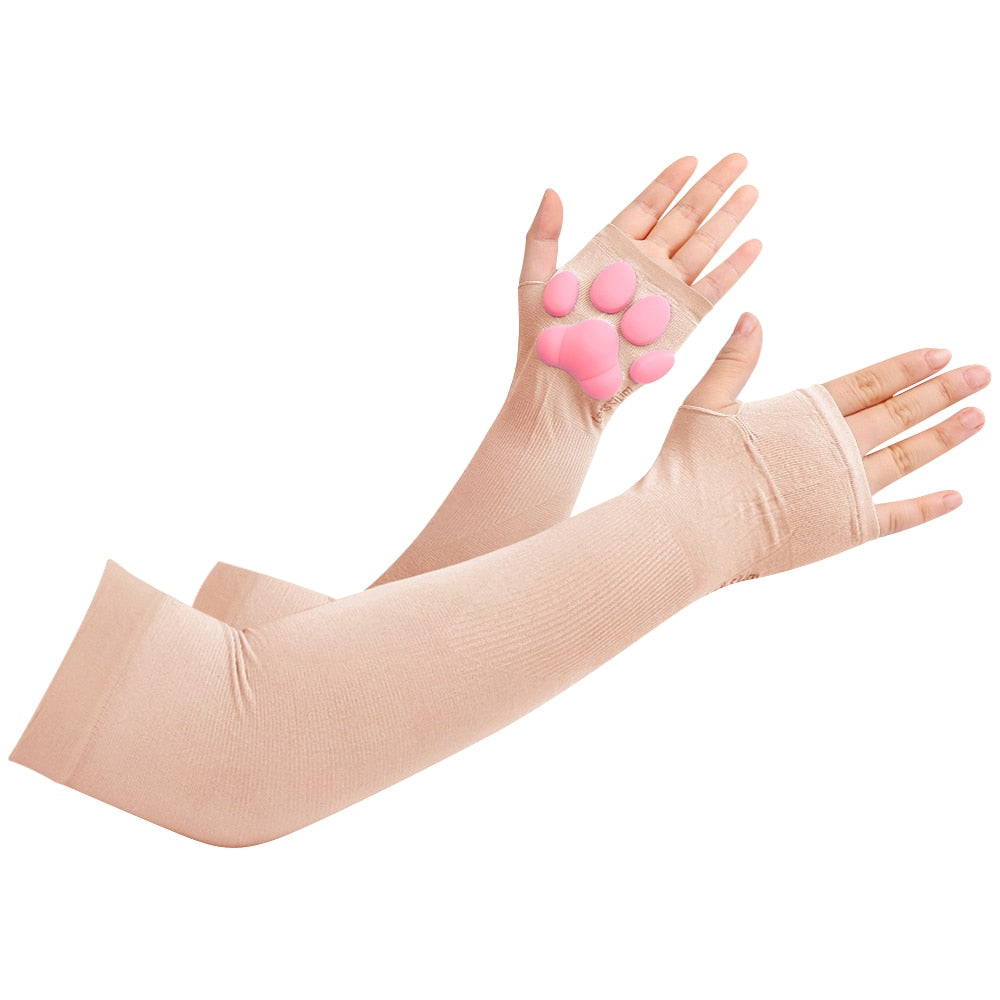 Thigh High Cat Paw Stocking & Arm Warmers