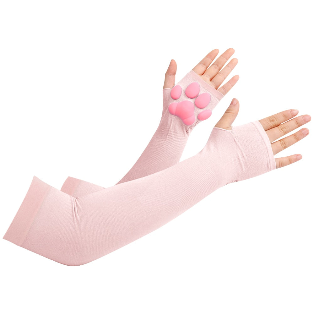 Thigh High Cat Paw Stocking & Arm Warmers