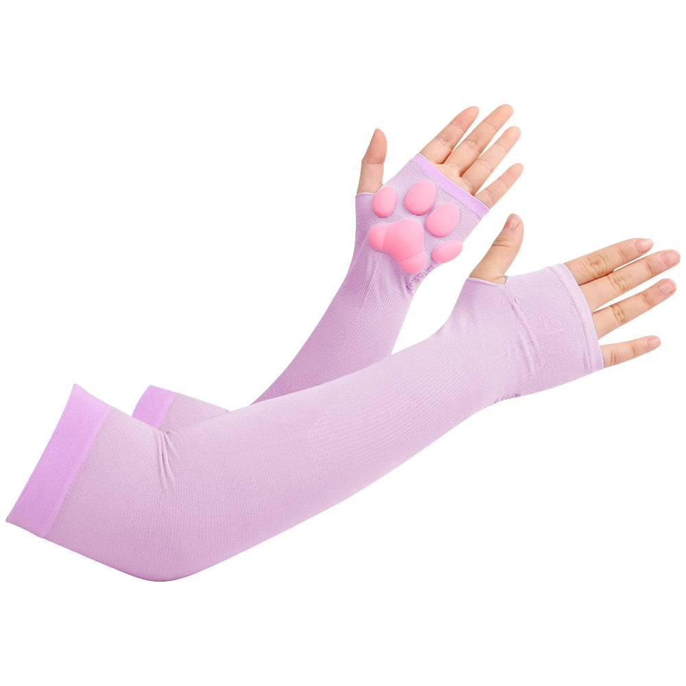 Thigh High Cat Paw Stocking & Arm Warmers