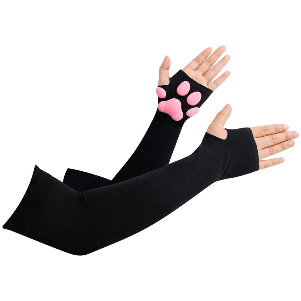 Thigh High Cat Paw Stocking & Arm Warmers