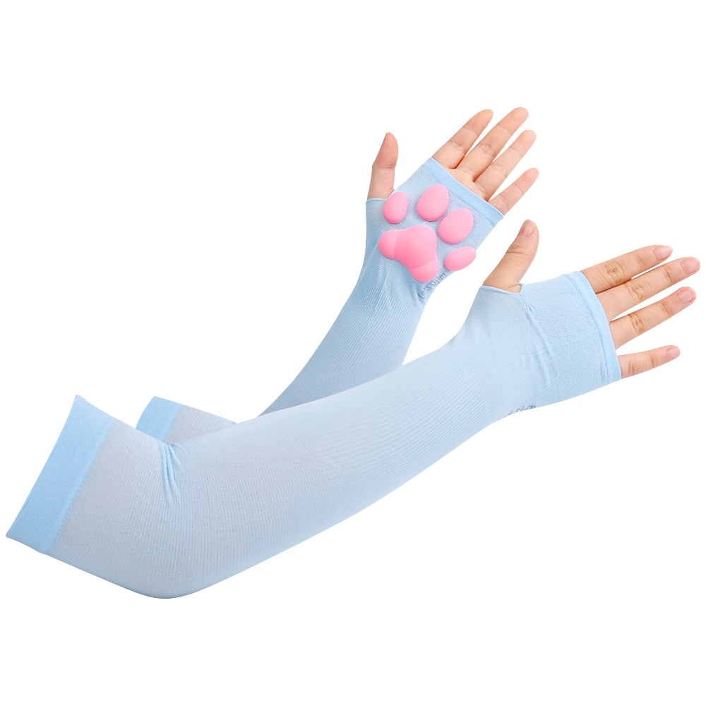 Thigh High Cat Paw Stocking & Arm Warmers