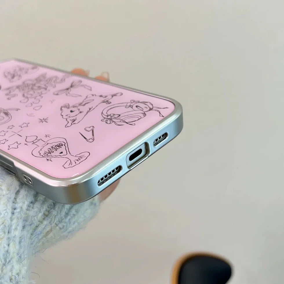 Pink Angel Bunny iPhone Case
