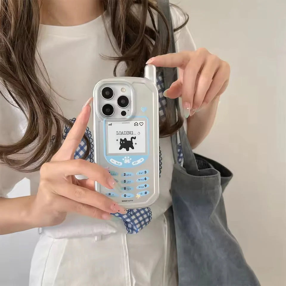 Y2K Pixel Cat iPhone Case