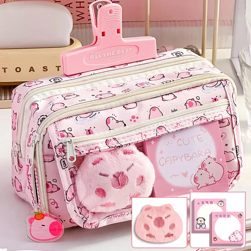 Cute Capybara Stationary Pencil Case