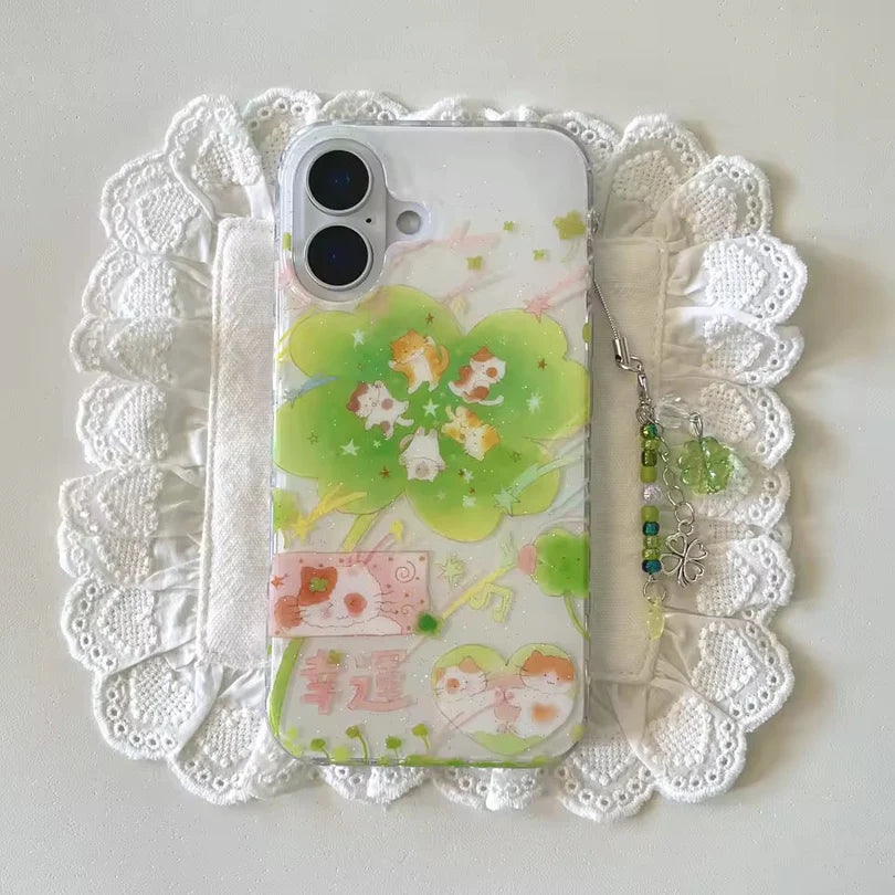 Lucky Cat Clover iPhone Case