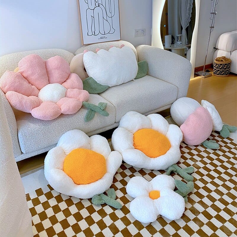 Pastel Daisy Chair Cushion Pillow
