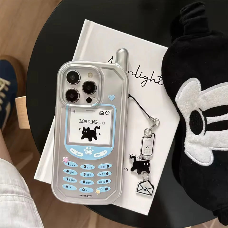 Y2K Pixel Cat iPhone Case
