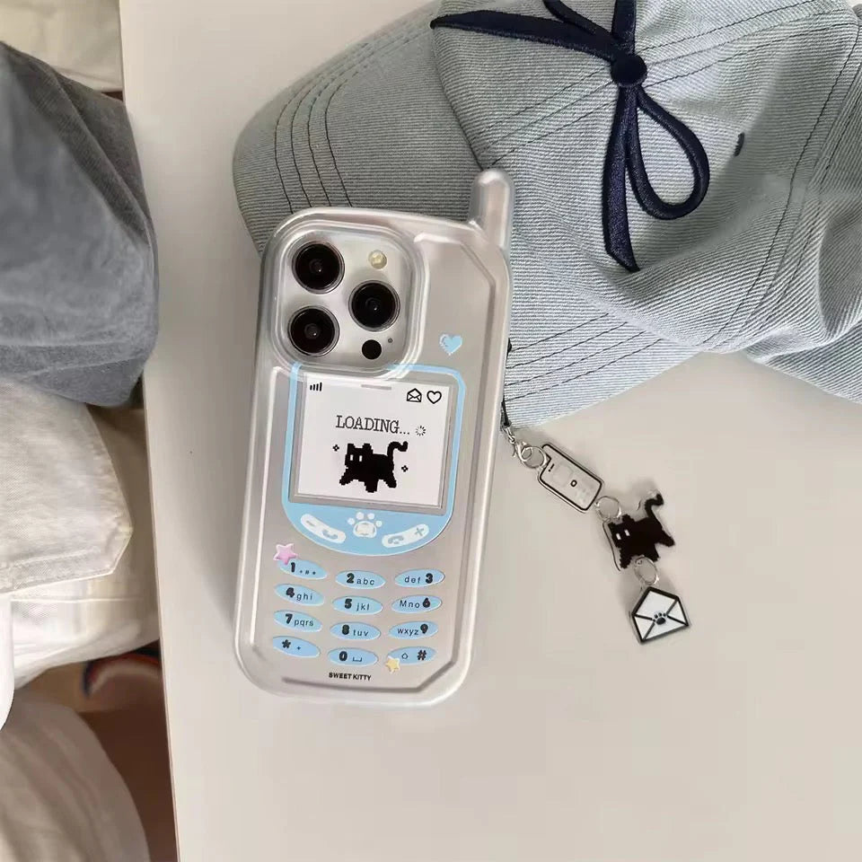 Y2K Pixel Cat iPhone Case