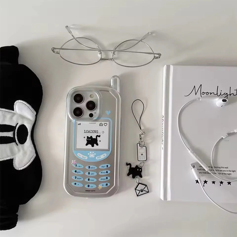 Y2K Pixel Cat iPhone Case